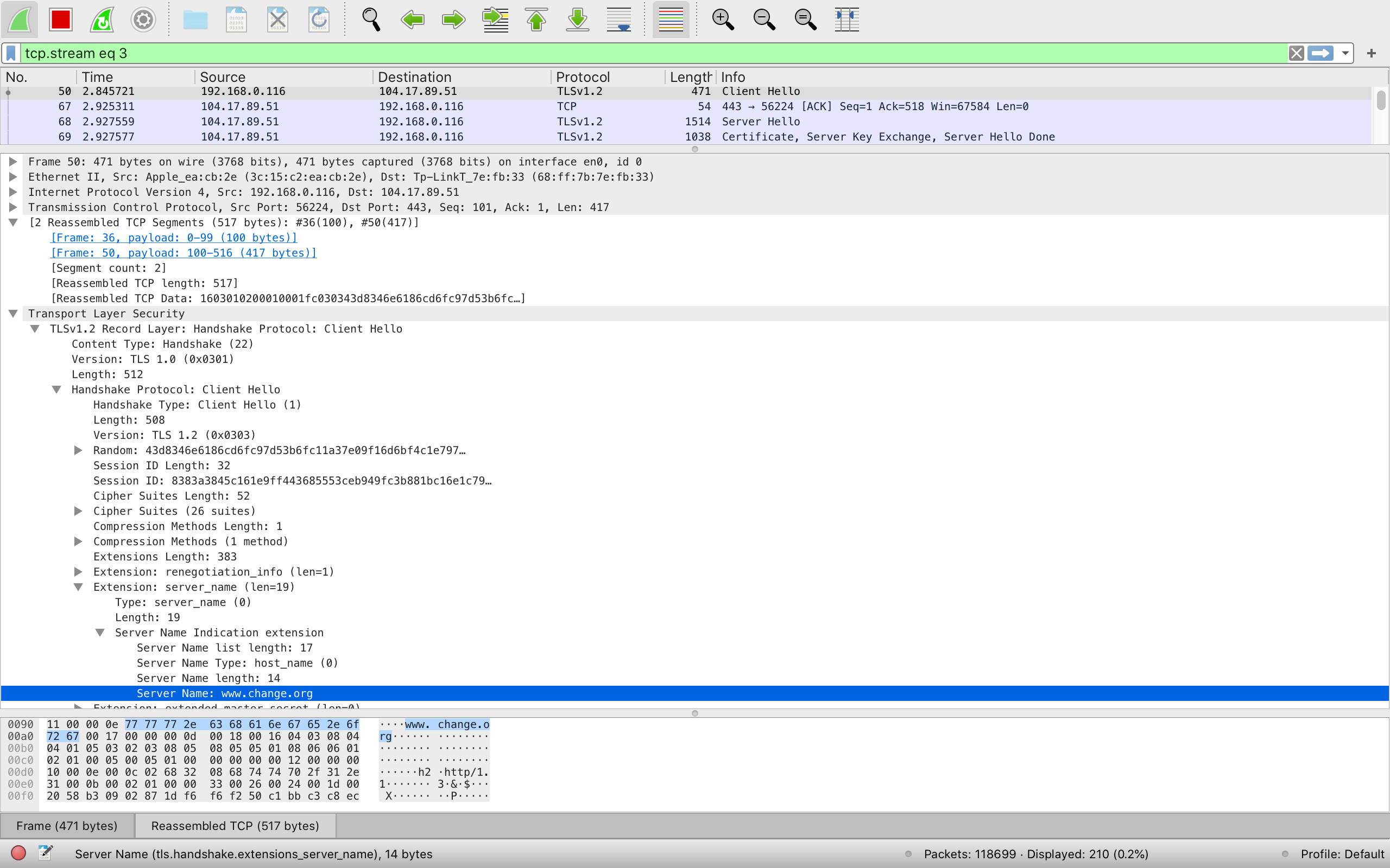 Packet split